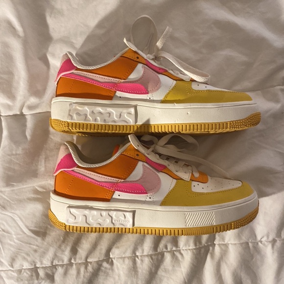 Nike Air Force One | pink/orange/yellow | size 7.5 US - Picture 2 of 9